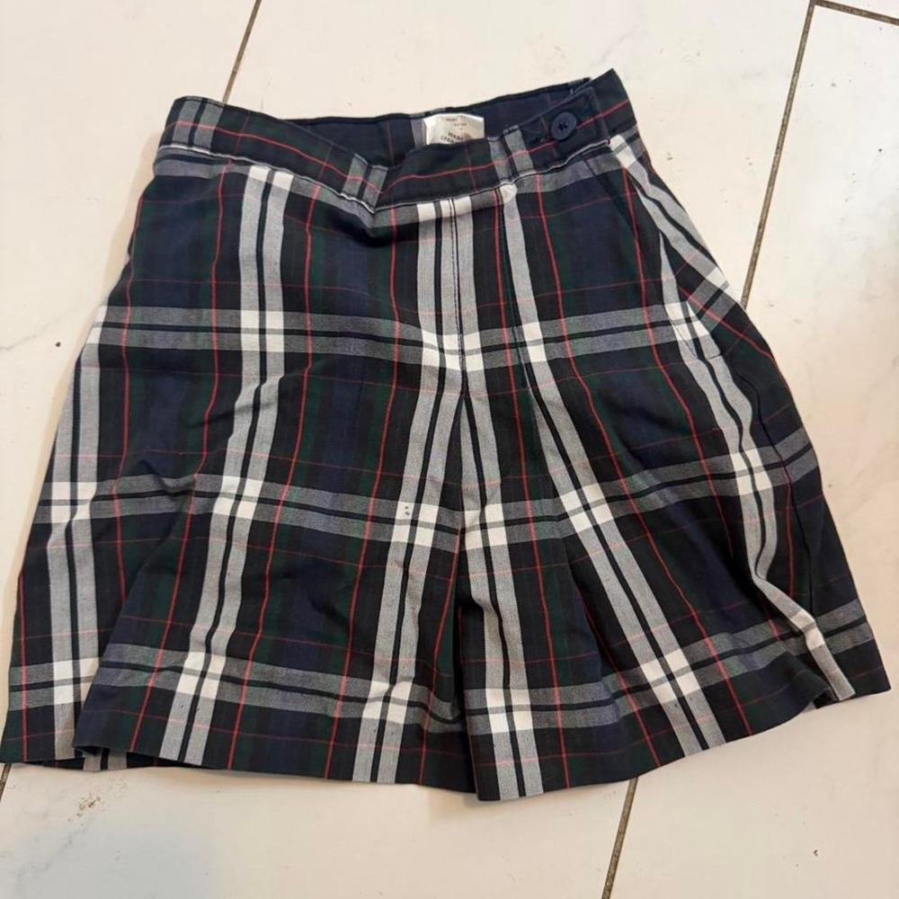 Elderwear Becky Thatcher Girls Plaid Skort Navy Blue‎ White Red Size 5